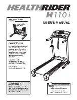 Preview for 1 page of Healthrider H 110i Treadmill User Manual