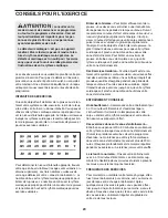 Preview for 20 page of Healthrider H 110i (French) Manuel De L'Utilisateur