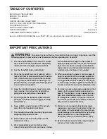 Preview for 2 page of Healthrider H100i Treadmill User Manual