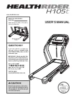 Healthrider H105t Treadmill User Manual preview