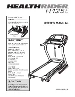 Preview for 1 page of Healthrider H125t Treadmill User Manual