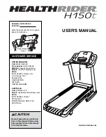 Preview for 1 page of Healthrider H150t Treadmill User Manual