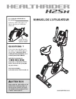 Healthrider H25x Bike (French) Manuel De L'Utilisateur preview