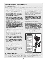 Предварительный просмотр 3 страницы Healthrider H300 Elliptacal (Spanish) Manual Del Usuario