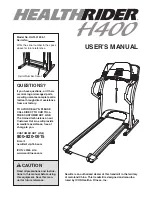 Healthrider H400 Treadmill User Manual preview