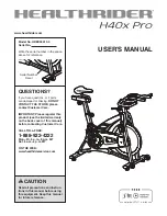 Healthrider H40x Pro Bike Manual preview