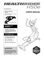 Preview for 1 page of Healthrider H50e Elliptical Manual