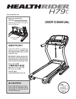 Healthrider H79t Treadmill Manual preview