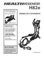 Preview for 1 page of Healthrider H82e Elliptical (French) Manuel De L'Utilisateur