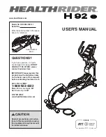 Healthrider H92 E Elliptical Manual preview