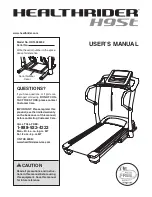 Preview for 1 page of Healthrider H95t Treadmill User Manual