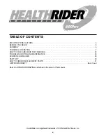 Preview for 2 page of Healthrider HRTL12911 User Manual