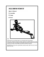 Healthstream HS1100RW ROWER Owner'S Manual preview