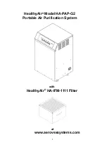 Предварительный просмотр 2 страницы HealthyAir HA-PAP-G2 Owner'S Manual