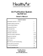 HealthyAir HA-PAP-G3 Owner'S Manual preview