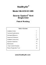 Preview for 2 page of HealthyAir Source Capture HA-SCV-G1-WS Owner'S Manual