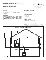 Предварительный просмотр 1 страницы Hearth and Home Technologies Heat-Zone-240V Air Duct Kit Installation And Operation Instructions