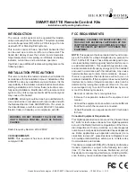 Preview for 1 page of Hearth and Home Technologies SMART-BATT-II Installation And Operating Instructions Manual