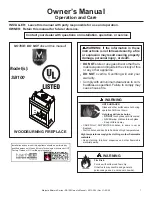 Preview for 1 page of Hearth & Home Majestic SB100 Owner'S Manual