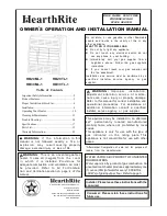 Preview for 1 page of HearthRite HB20ML-1 Owner'S Operation And Installation Manual