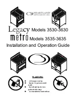 Preview for 2 page of Heartland Appliances 3535 Installation And Operation Manual