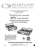 Preview for 1 page of Heartland Appliances 3800-3820 Installation And Operation Manual