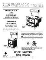 Preview for 1 page of Heartland Appliances 7100 Installation And Operating Instructions Manual