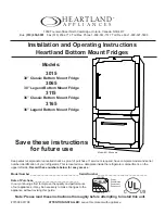 Heartland Appliances Classic 3015 Installation And Operating Instructions Manual предпросмотр