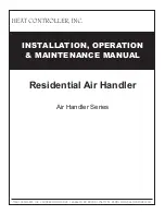 Heat Controller Air Handler Series Installation, Operation & Maintenance Manual preview