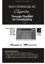 Preview for 1 page of Heat Controller Comfort-Aire BG-101A Owner'S Manual