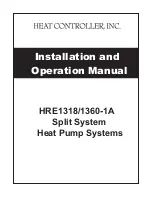 Heat Controller HRE1318-1A Installation And Operation Manual preview