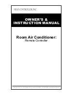 Heat Controller Room Air Conditioner Remote Controller Owner'S Instruction Manual предпросмотр