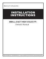 Предварительный просмотр 1 страницы Heat Controller Small Duct High Velocity Owner'S Manual