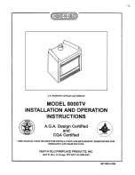 Preview for 1 page of Heat-N-Glo 8000TV Installation And Operation Instructions Manual