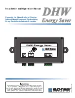 Предварительный просмотр 1 страницы heat-timer DHW Energy Saver Installation And Operation Manual