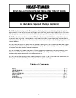 heat-timer VSP Installation & Operating Instructions Manual предпросмотр