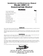 Предварительный просмотр 3 страницы Heat Wagon HRF115 Installation And Maintenance Manual