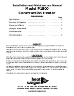 Предварительный просмотр 3 страницы Heat Wagon p1800 Installation And Maintenance Manual