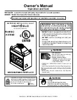 Preview for 1 page of Heat&Glo HST48D Owner'S Manual