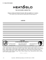 Предварительный просмотр 20 страницы Heat&Glo HST48D Owner'S Manual