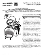 Preview for 1 page of Heath Zenith High Pressure Sodium Dusk-to-Dawn Security Light SL-5660 Installation Instructions Manual