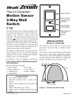 Heath Zenith Motion Sensing 3-Way Wall Switch 6107 Owner'S Manual preview