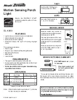 Heath Zenith Motion Sensing Porch Light SL-4303 Owner'S Manual preview