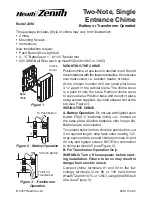 Heath Zenith Single Entrance Chime 23/M Owner'S Manual preview