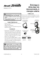 Preview for 14 page of Heath Zenith Solar Powered Motion Sensor Light SL-7210 Owner'S Manual