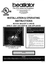 Heatilator Builder's Choice BCDV36 Installation & Operating Instructions Manual preview