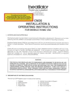 Heatilator CM36 Installation & Operating Instructions Manual предпросмотр