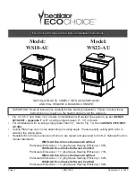 Предварительный просмотр 1 страницы Heatilator Eco-Choice WS18-AU Installation Instructions Manual