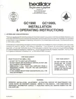 Heatilator GC1990 Installation & Operation Instructions предпросмотр