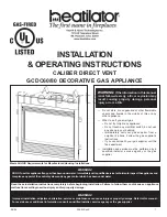 Предварительный просмотр 1 страницы Heatilator GCDC60 Installation & Operating Instructions Manual